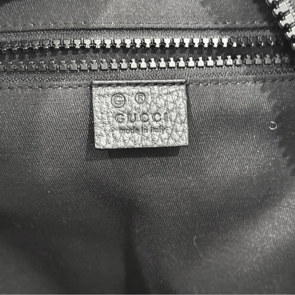 GUCCI Logo Leather Logo Nylon schoolbag Backpack Black - Picture 13 of 14